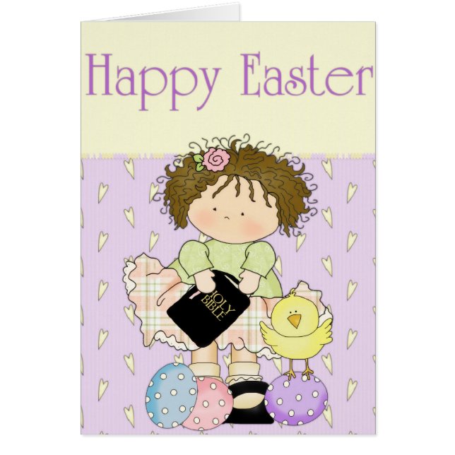 Easter Bonito Chica Easter Holiday Tarjeta 9 (Frente)