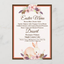 Easter Bunny Peach Floral Menu
