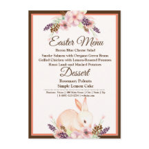 Easter Bunny Peach Floral Menu