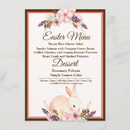 Easter Bunny Peach Floral Menu