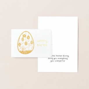 Easter Bunny Wire Tarjeta de Relieve metalizado do