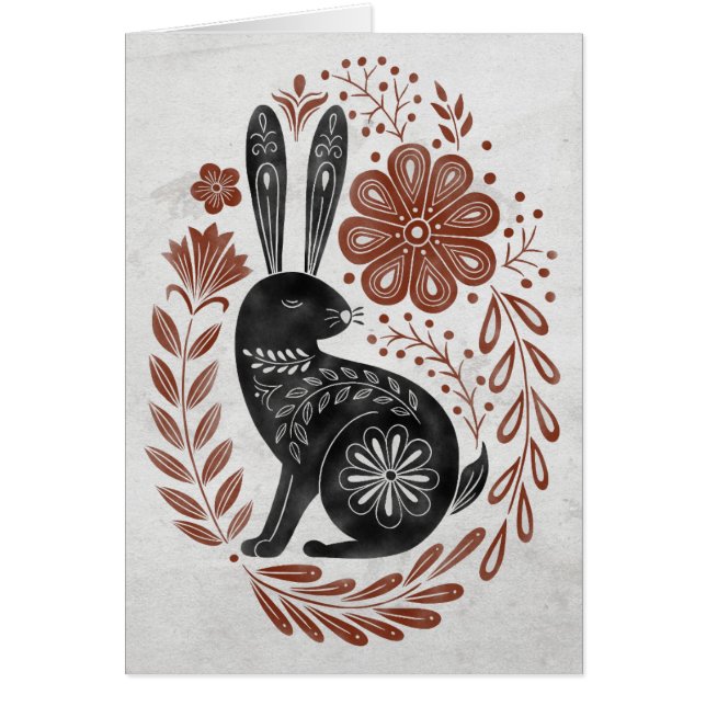 Easter Card - Whimsical Hare (Frente)