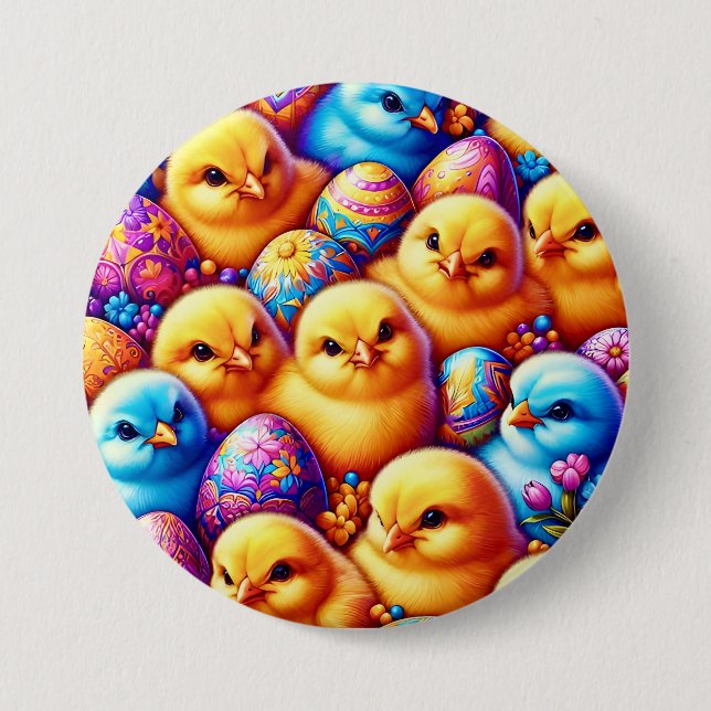 EASTER CHICKS HUEVOS ~ Botón (Anverso)