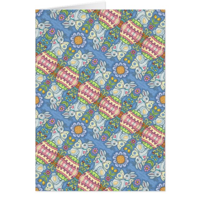 EASTER EGG FAIRY, FANTASY RABBIT NOTE CARD Blank (Frente)