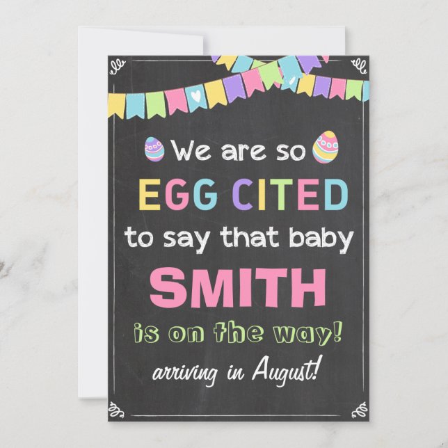 Easter Eggiting Pregancy Revelan Invitación (Anverso)