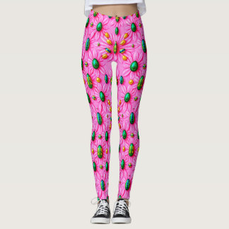 EASTER EGGS ~ Floral Pink 3D ~ Leggings