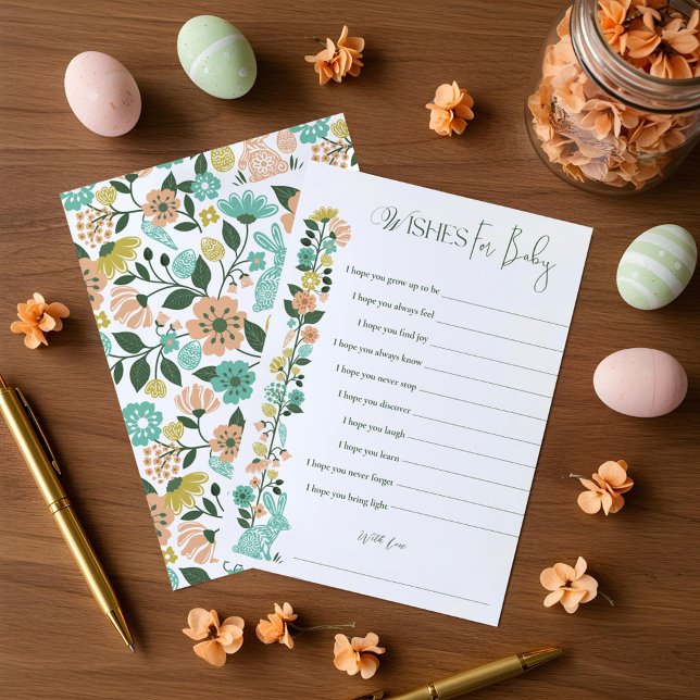 Easter Wildflower quiere tarjeta de juego Baby Sho (Easter Wildflower Wishes for Baby Shower Game Card)