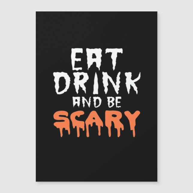 Eat Drink And Be Scary Funny Halloween Minimal Cle (Anverso)