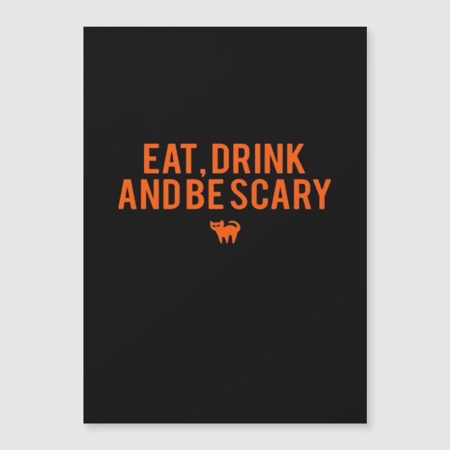 Eat Drink And Be Scary Halloween Fan Text Art Esse (Anverso)