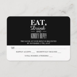 Eat, Drink y Kindly Reply Wedding RSVP