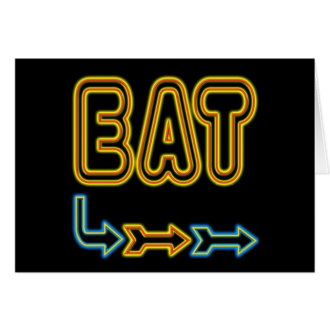 Eat Retro Neon Rótulo Art (Anverso (Horizontal))