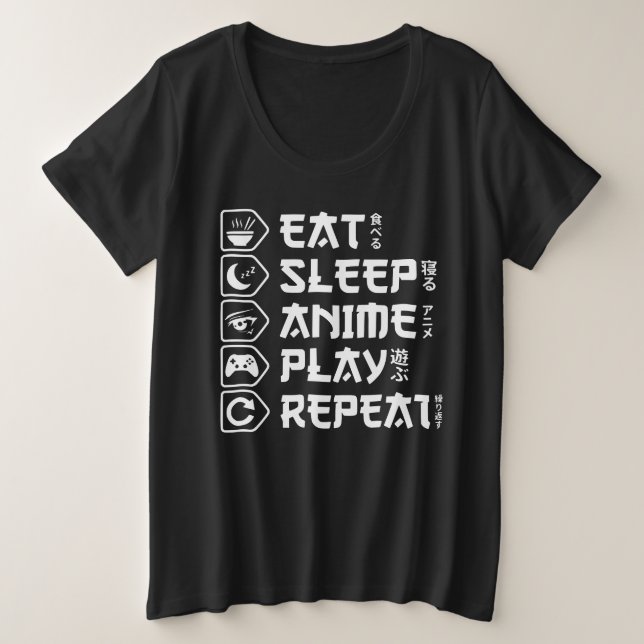Eat Sleep Anime Play Repeat Otaku Anime Lifestyle (Anverso del diseño)