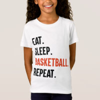 Eat Sleep Basketball Repetir camisetas para niños