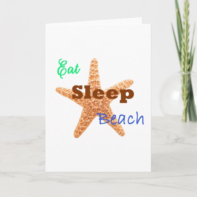 Eat Sleep Beach - Tarjeta de felicitación (Anverso)