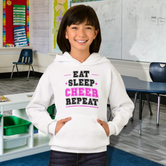 Eat Sleep CheerLeer repetidamente camiseta animado (Subido por el creador)