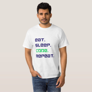 "Eat Sleep Code Repeat - Camiseta divertida del pr