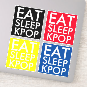 Eat Sleep Kpop set de 4 Die Cut Pegatina