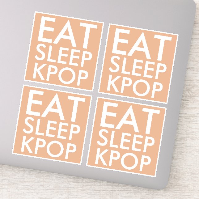 Eat Sleep Kpop set de 4 Die Cut Pegatina (Detalle)