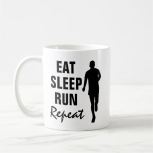 Eat Sleep Run Repetir la taza de café divertida p