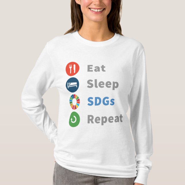 Eat Sleep SDGs Repetir Camisetas de Polo de Manga  (Anverso)