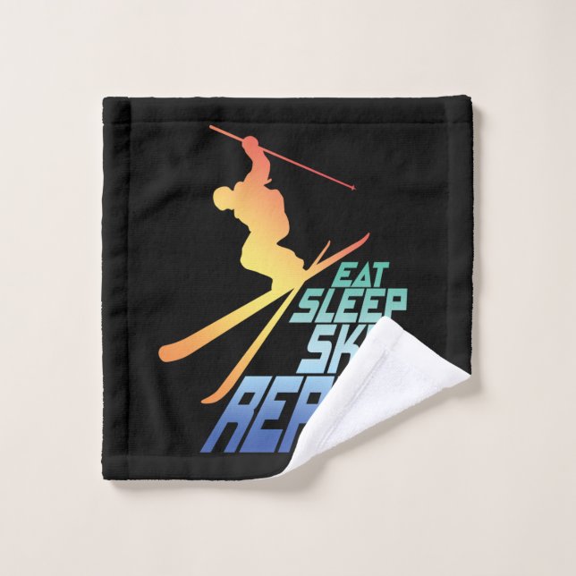 Eat Sleep Ski Repetir esquí Lover Player Deportes (Toallita)