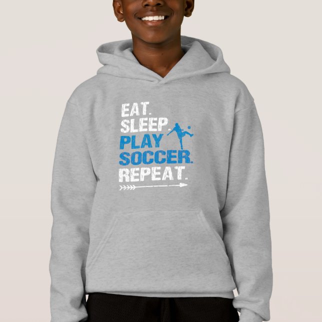 Eat Sleep Soccer Repeat Slogan Funny Grunge (Anverso)