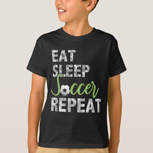Eat Sleep Soccer Repetir camiseta Guay Sport Playe (Anverso)