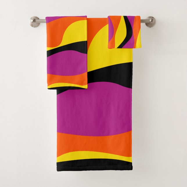 Ebb y Flow 4 - Negro, Rosa, Naranja y Amarillo (In situ)