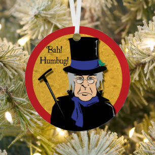¡Ebenezer Scrooge Bah! ¡Humbug! Ornamento metali