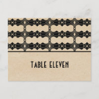 Ebony Art Deco número de tabla de borde postal