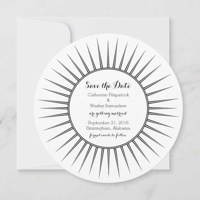 Ebony Deco Retro Guardar la invitación de fecha (Anverso)