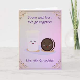 Ebony e Ivory Vamos juntos tarjeta de saludo