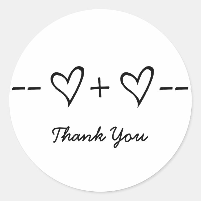 Ebony Heart Equation Gracias Pegatinas (Anverso)