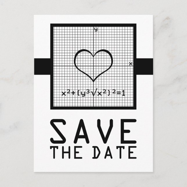Ebony Heart Math Graph Guardar postal de fecha (Anverso)