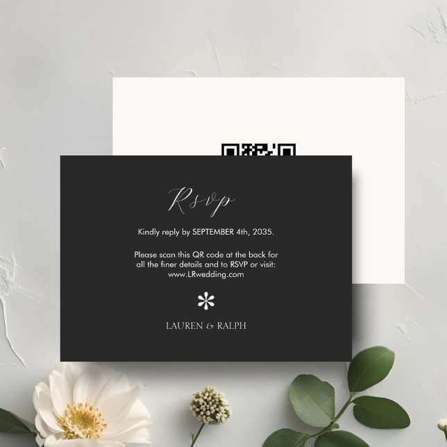 Ebony & Ivory | Moda Código QR Boda RSVP (Subido por el creador)