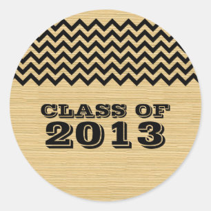 Ebony Rustic Chevron Graduados Pegatinas