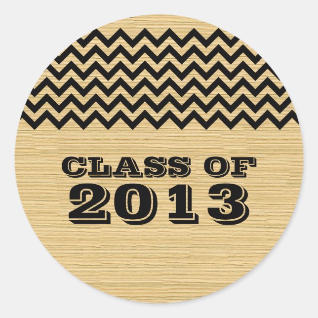 Ebony Rustic Chevron Graduados Pegatinas (Anverso)