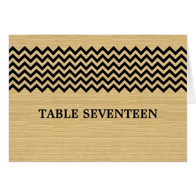 Ebony Rustic Chevron Table Number Card (Anverso (Horizontal))
