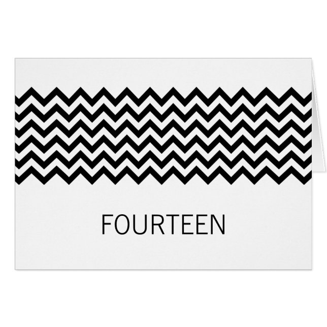Ebony Simple Chevron Table Number Card (Anverso (Horizontal))