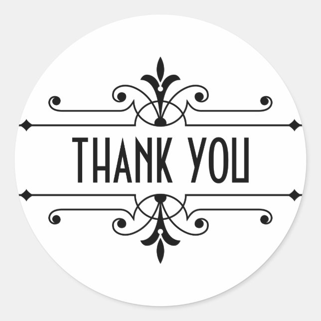 Ebony v2 Fancy Ornamental Gracias Pegatinas (Anverso)