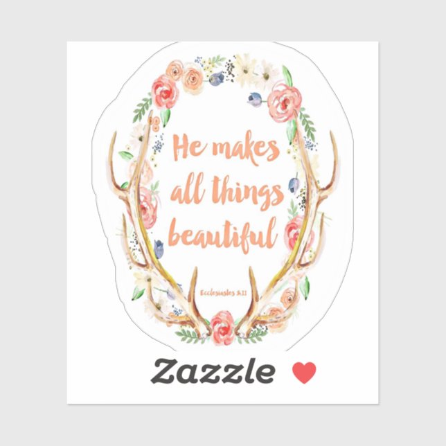 Ecclesiastes 3:11 pegatina (Hoja)