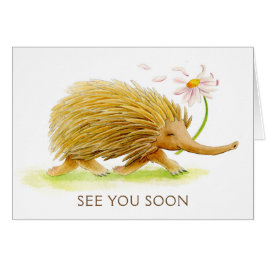 Echidna whimsy animal acuarela ver pronto carta