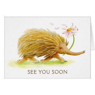 Echidna whimsy animal acuarela ver pronto carta
