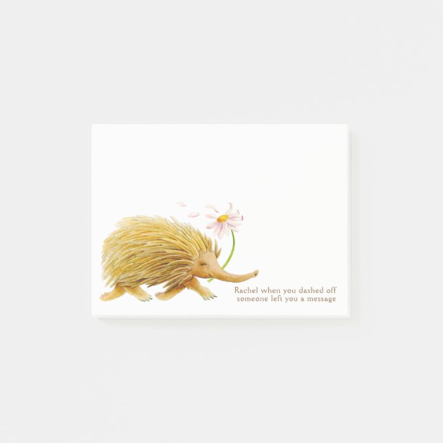 Echidnas whimsy acuarela personalizado post nota (Anverso)