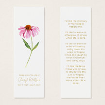 Echinacea | Simple Memorial de Funeral Mini Marcad