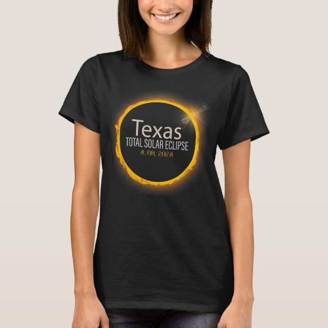 Eclipse 2024 Camisa Eclipse Solar Total Texas (Anverso)