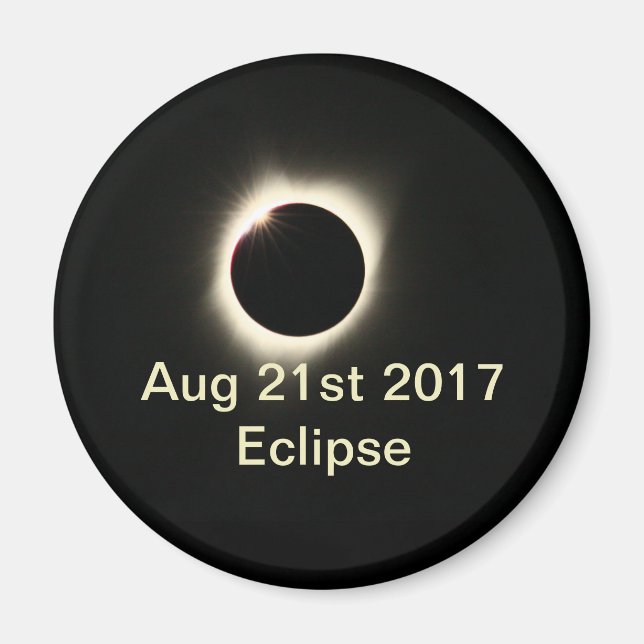 Eclipse de 2017 Standard, imán redondo de 2¼ pulga (Frente)