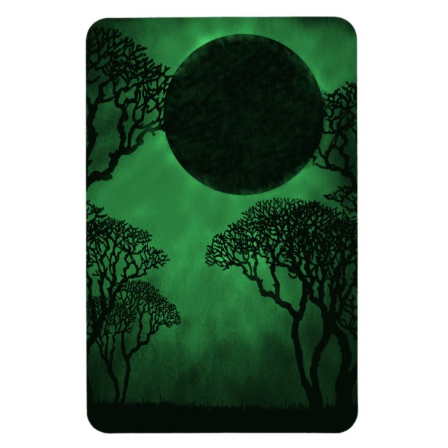 Eclipse de bosque oscuro imán premium, verde (Vertical)