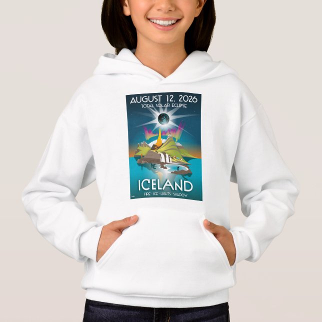 eclipse de Islandia 2026 - sudadera para niños (Anverso)