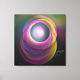 Eclipse lunar, arte mural abstracto de fantasía